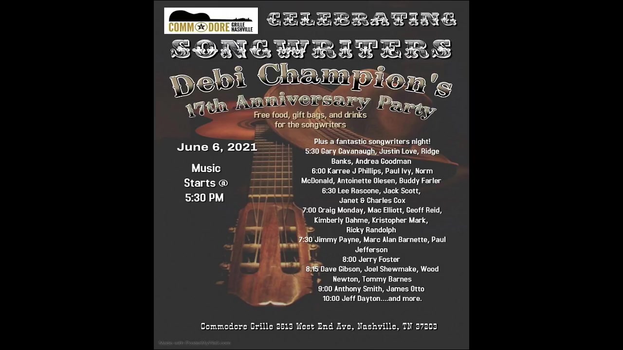 6/06/2021 - 5:30pm - Debi Champion 17th Anniversary party at the Commodore Grille