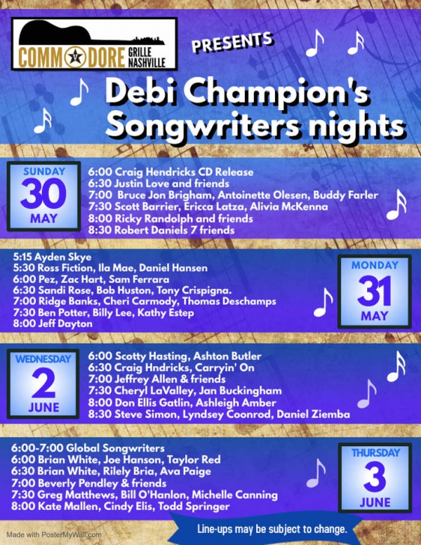 Songwriters Round at the Commodore Grille