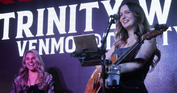 Trinity Wiseman (pictured right) performing at the Nash House Southern Spoon and Saloon as part of Olivias Benefit (pictured left)