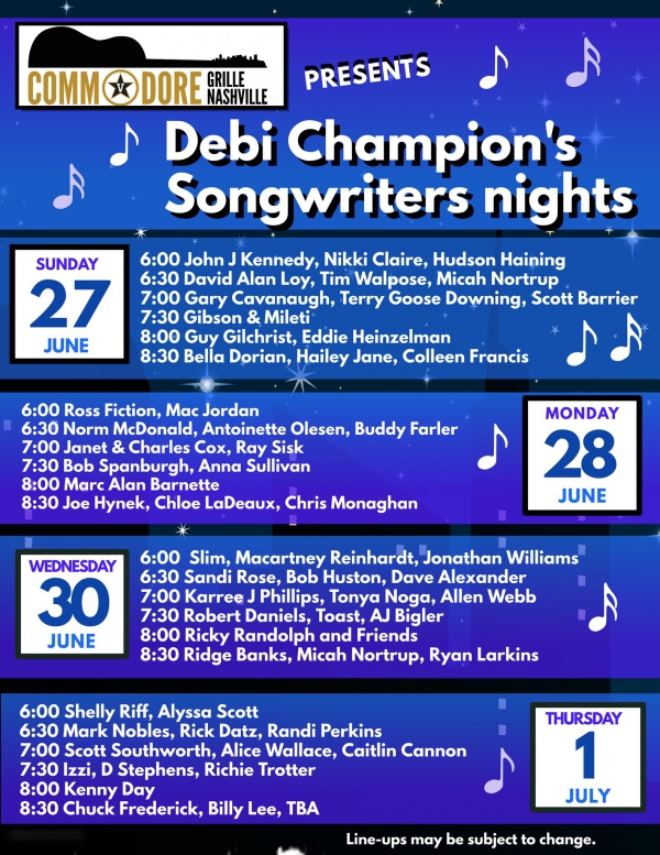 Songwriters Round at the Commodore Grille