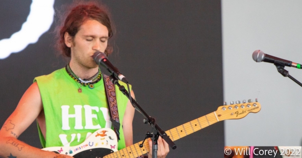 Briston Maroney performing at That Tent Friday afternoon at the 2022 Bonnaro Music and Arts Festival