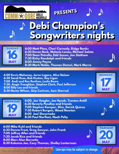 Songwriters Round at the Commodore Grille